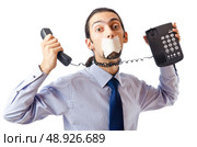 Businessman with his lips sealed. Стоковое фото, агентство Ingram Publishing / Фотобанк Лори