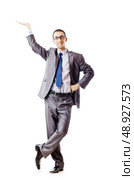 Businessman pushing away virtual problems. Стоковое фото, агентство Ingram Publishing / Фотобанк Лори