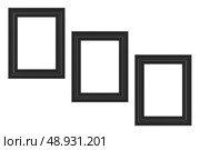 three black frames isolated on white background. Стоковое фото, агентство Ingram Publishing / Фотобанк Лори