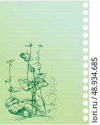 sketch of  burdock plant in artist`s notebook. Стоковая иллюстрация, агентство Ingram Publishing / Фотобанк Лори