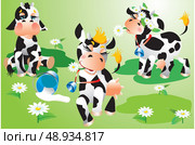 cows cartoons. Стоковая иллюстрация, агентство Ingram Publishing / Фотобанк Лори