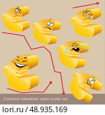 Cartoon emotions euro icon set. Стоковая иллюстрация, агентство Ingram Publishing / Фотобанк Лори