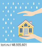 Home safety symbol protected from rain vector illustration. Стоковая иллюстрация, агентство Ingram Publishing / Фотобанк Лори