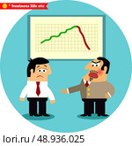 Business life. Angry boss blames manager who epic failed his goal vector illustration. Стоковая иллюстрация, агентство Ingram Publishing / Фотобанк Лори