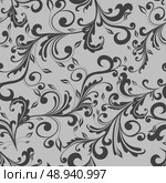 Floral and leaves swirly vintage texture seamless pattern vector illustration. Стоковая иллюстрация, агентство Ingram Publishing / Фотобанк Лори