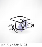 hat with tassel grunge icon. Стоковая иллюстрация, агентство Ingram Publishing / Фотобанк Лори