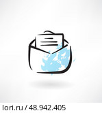 letter in envelop grunge icon. Стоковая иллюстрация, агентство Ingram Publishing / Фотобанк Лори