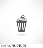 bin with documents icon. Стоковая иллюстрация, агентство Ingram Publishing / Фотобанк Лори