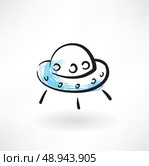 flying saucer grunge icon. Стоковая иллюстрация, агентство Ingram Publishing / Фотобанк Лори