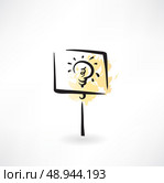 waymark with light bulb grunge icon. Стоковая иллюстрация, агентство Ingram Publishing / Фотобанк Лори