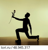 Handsome man proposing to his girlfriend. Стоковое фото, агентство Ingram Publishing / Фотобанк Лори