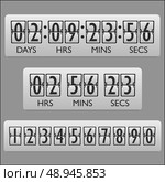 Countdown clock timer mechanical numbers board panel indicator display vector illustration. Стоковая иллюстрация, агентство Ingram Publishing / Фотобанк Лори