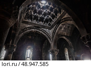 Interior of Geghard Monastery (2024 год). Стоковое фото, фотограф Юлия Бабкина / Фотобанк Лори