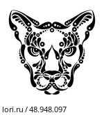 Puma tattoo, symbol decoration illustration. Стоковая иллюстрация, агентство Ingram Publishing / Фотобанк Лори