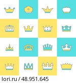 Nobility insignia embellishment flat symbols icons design collection for  quality labels tags emblems abstract isolated vector illustration. Стоковая иллюстрация, агентство Ingram Publishing / Фотобанк Лори