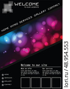 Website template elements, futuristic, homepage, vector. Стоковая иллюстрация, агентство Ingram Publishing / Фотобанк Лори