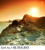 Mountains and sea at sunset. Crimea landscape. Nature background. Стоковое фото, агентство Ingram Publishing / Фотобанк Лори