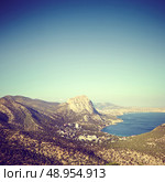 Mountains and sea at sunset. Crimea landscape. Nature background. Стоковое фото, агентство Ingram Publishing / Фотобанк Лори