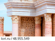 Ancient columns in Cartagena Roman Amphitheater at Murcia Spain. Стоковое фото, агентство Ingram Publishing / Фотобанк Лори