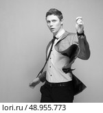 dynamic shot of Fashionable young male model. Стоковое фото, агентство Ingram Publishing / Фотобанк Лори