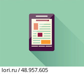Flat icon smart phone, electronic device, responsive web design, infographic elements, vector illustration. Стоковая иллюстрация, агентство Ingram Publishing / Фотобанк Лори