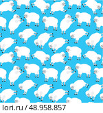 Seamless sheeps pattern. Стоковая иллюстрация, агентство Ingram Publishing / Фотобанк Лори