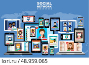 The concept of social networks, blogs and online communication. Стоковая иллюстрация, агентство Ingram Publishing / Фотобанк Лори