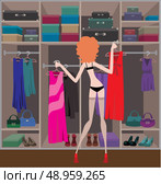 Woman in a wardrobe room. Стоковая иллюстрация, агентство Ingram Publishing / Фотобанк Лори