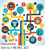 Science areas signs set on tree branches infographics set vector illustration. Стоковая иллюстрация, агентство Ingram Publishing / Фотобанк Лори