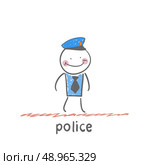 police. Fun cartoon style illustration. The situation of life. Стоковая иллюстрация, агентство Ingram Publishing / Фотобанк Лори
