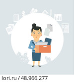 Accountant is documents and accounts illustration. Flat modern style vector design . Стоковая иллюстрация, агентство Ingram Publishing / Фотобанк Лори