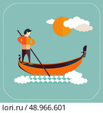 Venice gondola, gondolier icon. Стоковая иллюстрация, агентство Ingram Publishing / Фотобанк Лори