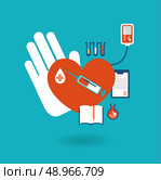 hand holding a donor heart, ready for blood transfusion icon. Стоковая иллюстрация, агентство Ingram Publishing / Фотобанк Лори