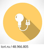 lamp with charging icon. Flat modern style vector illustration . Стоковая иллюстрация, агентство Ingram Publishing / Фотобанк Лори