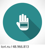 film in hand icon. Flat modern style vector illustration . Стоковая иллюстрация, агентство Ingram Publishing / Фотобанк Лори