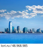 New Jersey skyline from Hudson River NJ NY USA. Стоковое фото, агентство Ingram Publishing / Фотобанк Лори