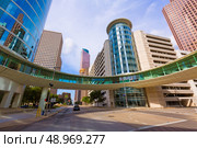 Houston cityscape from Bell and Smith St in Texas US. Стоковое фото, агентство Ingram Publishing / Фотобанк Лори