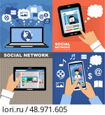 The concept of social networks, blogs and online communication. Vector illustration. Стоковая иллюстрация, агентство Ingram Publishing / Фотобанк Лори
