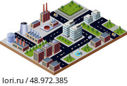 Illustration with elements of urban and industrial buildings. Стоковая иллюстрация, агентство Ingram Publishing / Фотобанк Лори