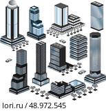 Various variants of buildings on the white. Стоковая иллюстрация, агентство Ingram Publishing / Фотобанк Лори
