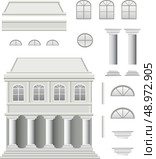 Vector set of antique house on a white background. Стоковая иллюстрация, агентство Ingram Publishing / Фотобанк Лори
