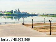 Picturesque view of the embankment of the river Kazanka and the Kremlin of the city of Kazan. Russia (2022 год). Стоковое фото, фотограф Константин Лабунский / Фотобанк Лори