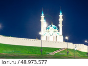 Picturesque night view of the Kul Sharif Mosque of the Kazan Kremlin. Russia (2022 год). Стоковое фото, фотограф Константин Лабунский / Фотобанк Лори