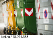 city trash cans in Italy. Стоковое фото, агентство Ingram Publishing / Фотобанк Лори