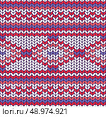 Seamless knitted pattern.  Seamless pattern can be used for wallpaper, pattern fills, web page background. Vector illustration. Стоковая иллюстрация, агентство Ingram Publishing / Фотобанк Лори