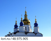 Купола Софийско-Успенского собора. Тобольск, Красная площадь, 2, строение 22. Стоковое фото, фотограф Алексей Иванов / Фотобанк Лори