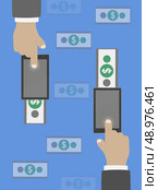 Money transfer in flat design. Стоковая иллюстрация, агентство Ingram Publishing / Фотобанк Лори