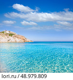 Majorca Cala Mesquida beach in Mallorca Balearic Islands of Spain. Стоковое фото, агентство Ingram Publishing / Фотобанк Лори