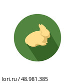 Rabbit icon with shadow in flat design. Стоковая иллюстрация, агентство Ingram Publishing / Фотобанк Лори