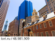 Boston Old State House buiding in Massachusetts USA. Стоковое фото, агентство Ingram Publishing / Фотобанк Лори